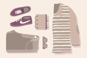 Flatlay Men Outfit Illustration vector