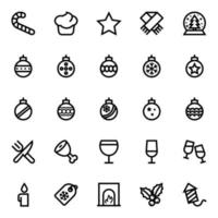 Outline icons for Christmas. vector