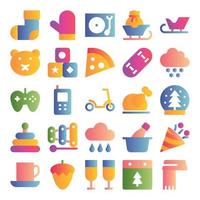 Gradient color icons for Christmas and easter. vector