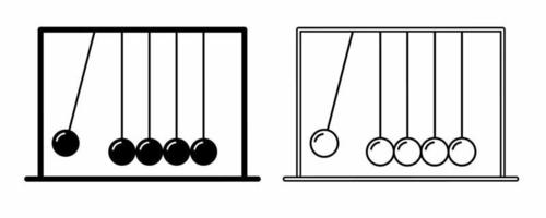 Newton cradle icon set isolated on white background vector