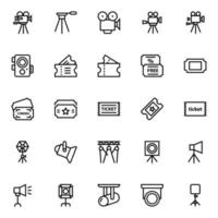 Outline icons for cinema. vector