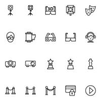 Outline icons for cinema. vector