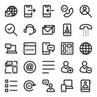 Outline icons for contact us. vector