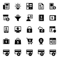 Outline icons for finance and payments. vector