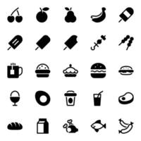 Glyph icons for food. vector