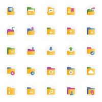 Gradient color icons for File and folder. vector