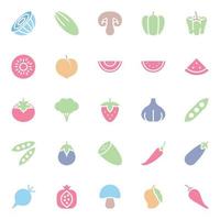 Flat color icons for Food. vector