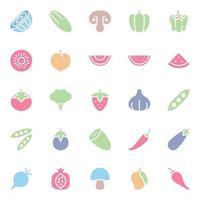 Flat color icons for Food. vector