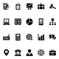 Glyph icons for Banking and finance. vector