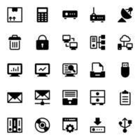 Glyph icons for data science. vector