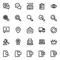 Outline icons for digital marketing. vector