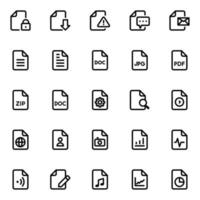 Outline icons for File and folder. vector