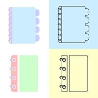 Note book icon soft color with flat syle design vector