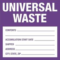 Container Hazardous Standard Label Marking Universal Waste vector