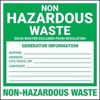 envase peligroso estándar etiqueta calificación no peligroso residuos verde vector