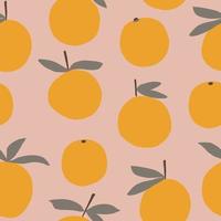 Vector seamless pattern with mandarins. Trendy hand drawn textures. Modern abstract design for paper, cover, fabric, interior decor and other users.