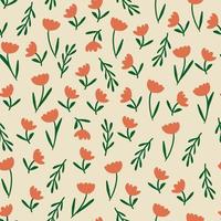 Tulip pattern vector. Flower background. Vector illustration