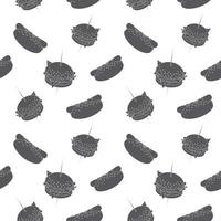 Seamless pattern of Grayscale image of a hamburger on a skewer and a hot dog. Fast Food. Happy hamburger day vector