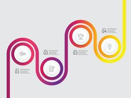 horizontal timeline infographic element report vector