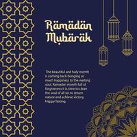 Ramadan Kareem Greeting Card Template mandala, lantern, islamic pattern. Vector Illustration