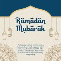 ramadan mubarak greeting card, poster or banner template. Vector illustration