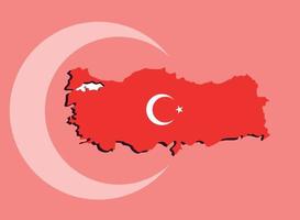 Turkey map vector illustration. Pray for turkey