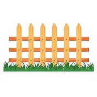 Picket Fence with Grass Vector illustration