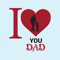 vector happy father's day with dad and child heart hand drawn sketch