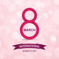 March 8th international womens day celebration background. vector
