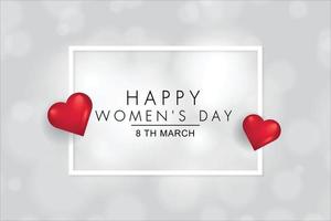 Happy womens day red hearts greeting card. Vector illustration. Wallpaper, flyers, invitation, posters, brochure, banners