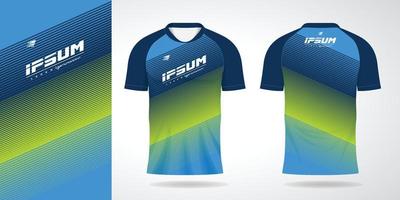 blue green jersey sport design template vector