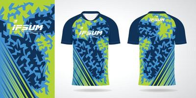 blue green jersey sport design template vector