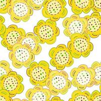 Seamless pattern with doodle flowers. vector
