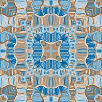 Creative tribal mosaic tile. Abstract scribble seamless background pattern. vector