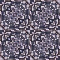 Seamless pattern with abstract wavy lines. Tribal mosaic tile. Textile rapport. vector