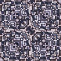 Seamless pattern with abstract wavy lines. Tribal mosaic tile. Textile rapport. vector