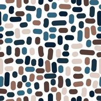 Seamless abstract pattern with rounded shapes. Hand drawn vector illustration.