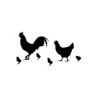 Rooster Silhouette On Premium Vector