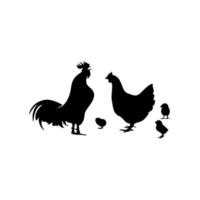 Rooster Silhouette On Premium Vector