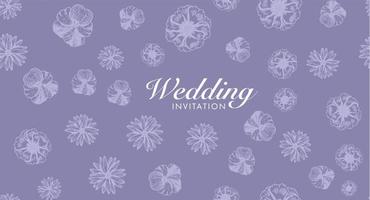 Wedding invitation. Flowers pattern Hand-drawn. Vector. vector