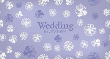 Wedding invitation. Flowers pattern Hand-drawn. Vector. vector