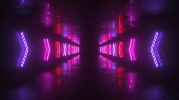 colorida néon brilhando Setas; flechas túnel video