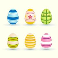 Coloring easter eggs collection, religion holiday and egghunting vector