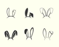 Pascua de Resurrección conejito orejas ilustración recopilación, mano dibujado oído ilustración vector