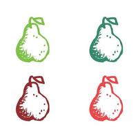 Pear fruit icon, Pear vector icon, Pear icon, Green pear logo vector icons in multiple colors