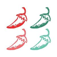 Chili icon. Pepper icon, Hot pepper icon. Chili pepper vector icon, vegetable, Chili logo vector icons in multiple colors