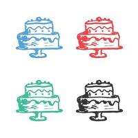Birthday cake icon, cake Icon, birthday cake logo, vector icons in multiple colors