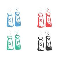 Salt and pepper Icon, Salt shaker, Salt and pepper shaker icon, Sodium salt vector icons in multiple colors