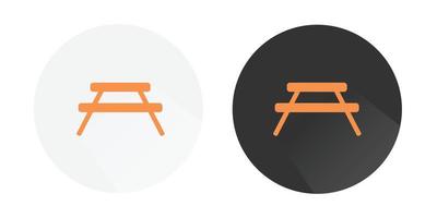 Lawn table icons in black and white background vector