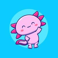 Cute Axolotl Cartoon Vector Icon Illustration. Animal Love Icon Concept Isolated Premium Vector. Flat Cartoon Style